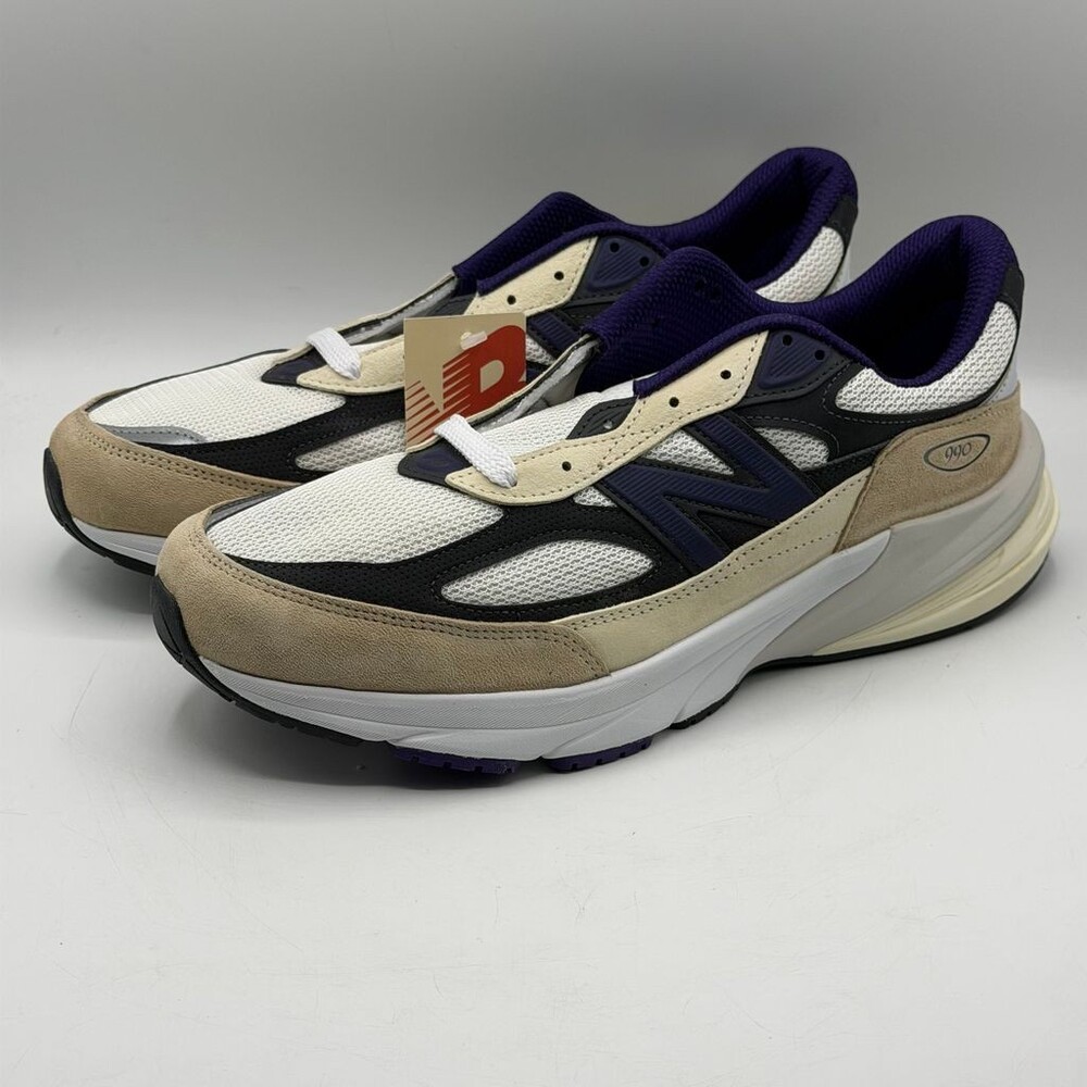 New Balance 990v6 Made In USA U990WB6 Men’s Size 12 White/Black/Plum Suede Shoes